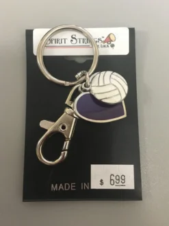 Spirit Strings Volleyball Heart Key Chain